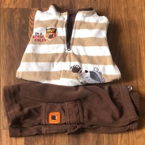 Boys fleece shirt and pants set SZ 3/6mo